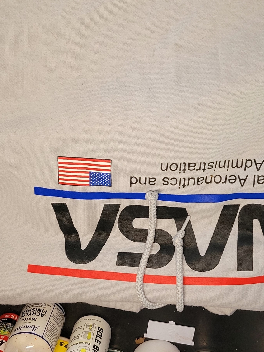 Men’s Hoodie - White with Red & Blue Accents